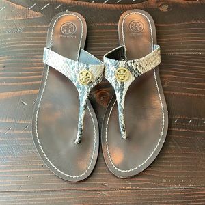 Tory Burch thing sandals, size 11, snake print